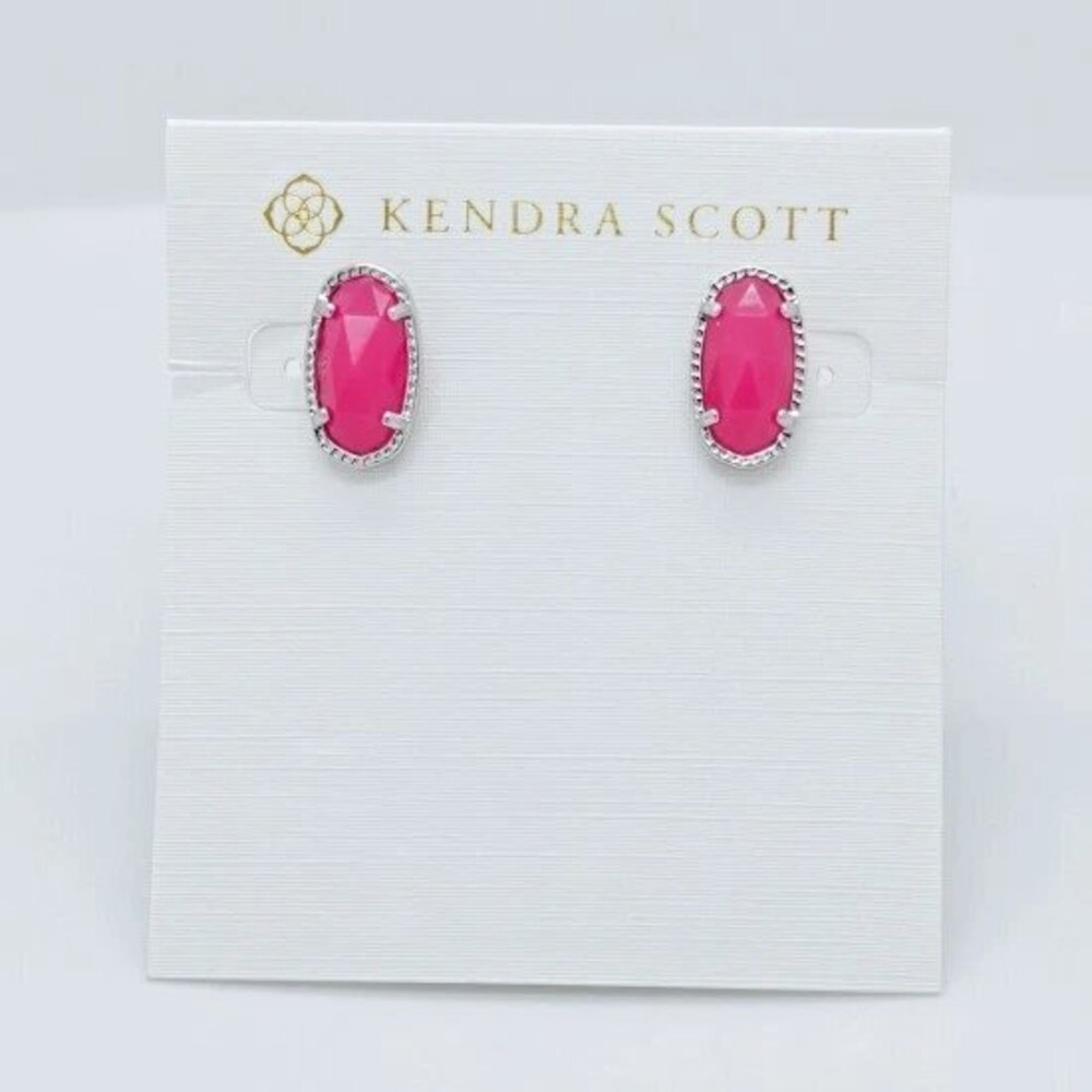 Kendra Scott Ellie Silver Stud Earrings In Azalea - Picture 1 of 3